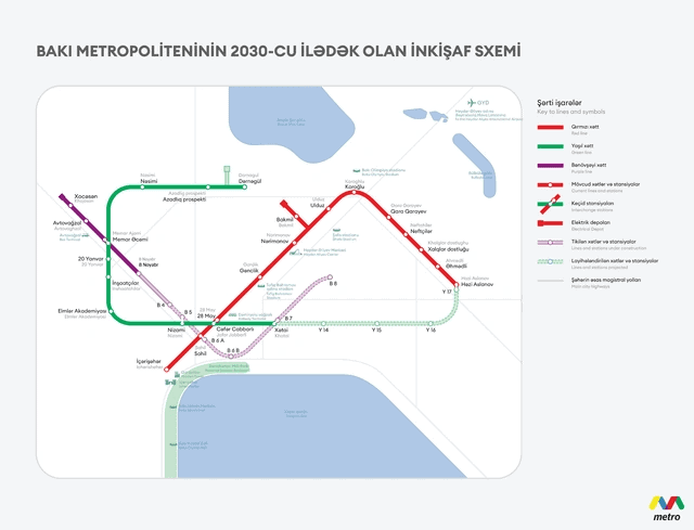 Bakı Metrosu 2030: Yeni xətlər və stansiyalar şəhəri dəyişdirəcək
