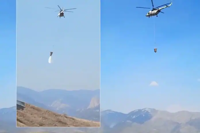 Laçın-Kəlbəcər yanğınına 2 helikopter cəlb edildi